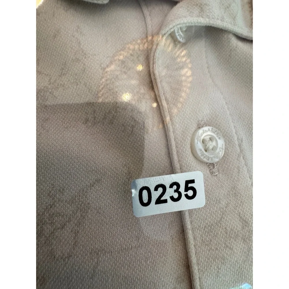 TravisMathew Mens XXL Beige Marble Print Short Sleeve Golf Polo Shirt‎ Tan